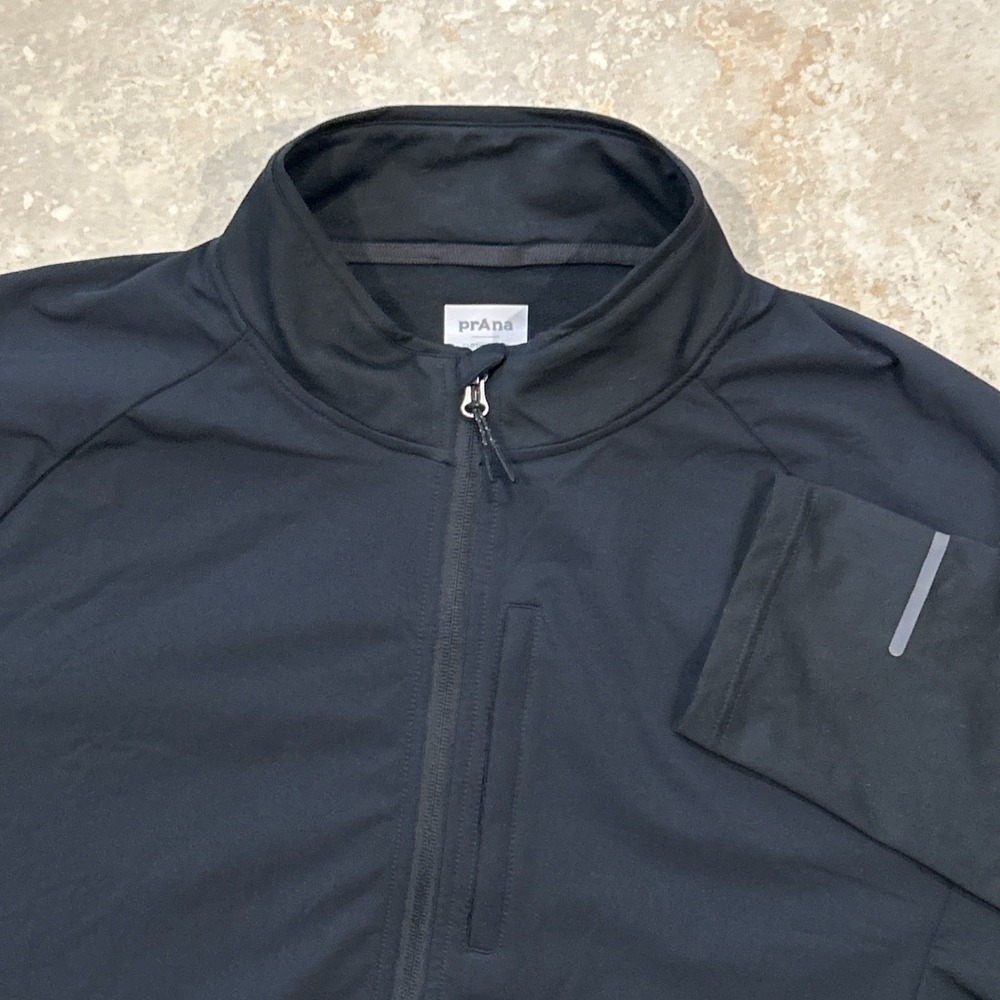 PrAna Ice Flow Hybrid Jacket Men's‎ XXL Black Slim Fit Full Zip Stretch UPF 50+